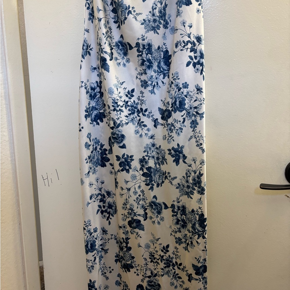 Floral Blue and White Women's Skirt